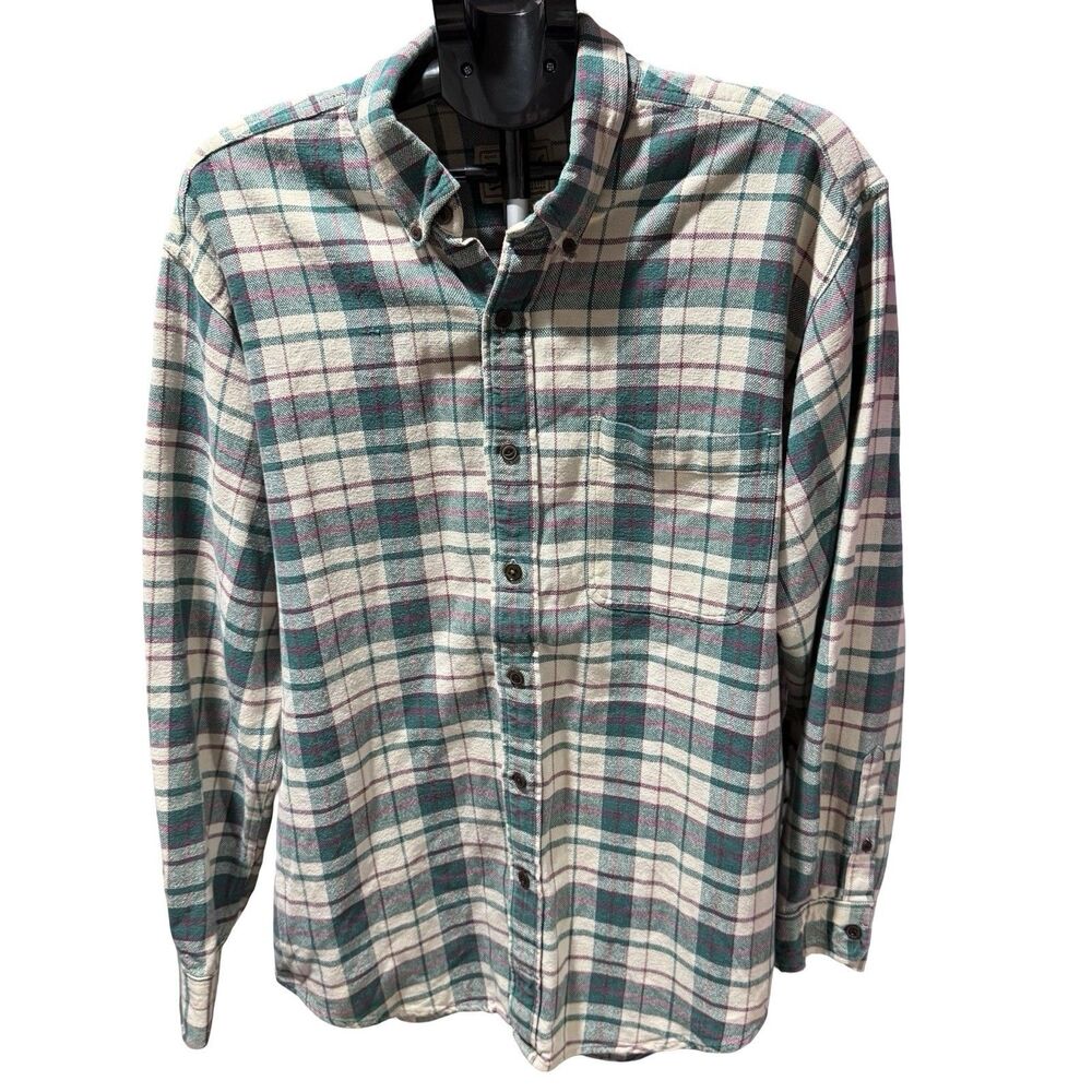 Woolrich Mens Shirt XLarge Plaid Flannel Outdoor Long Sleeve Cotton Read